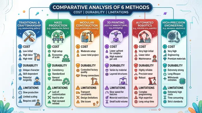 Comparison chart of six anti-slip bathroom floor methods for elderly safety