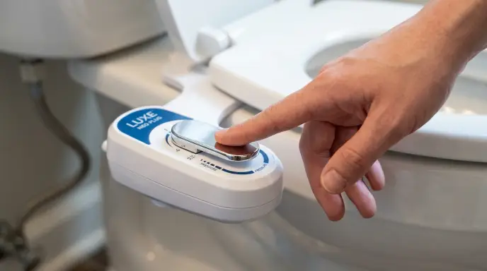 Luxe Bidet Neo Plus attachment with an ergonomic push lever designed for seniors with hand arthritis