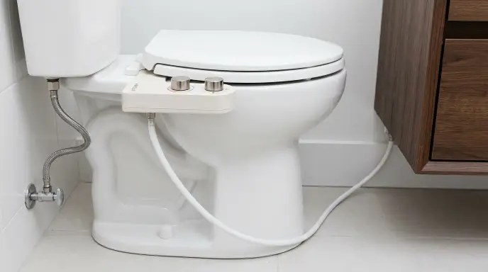 TUSHY Spa 3.0 warm water bidet attachment with smooth dual control levers for seniors